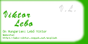 viktor lebo business card